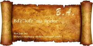 Békésy Andor névjegykártya