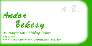andor bekesy business card