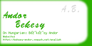 andor bekesy business card